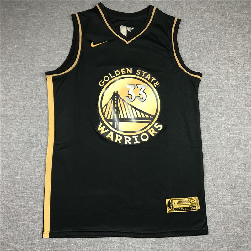 Men Golden State Warriors #33 Wiseman Black 2021 Nike Game NBA Jerseys
